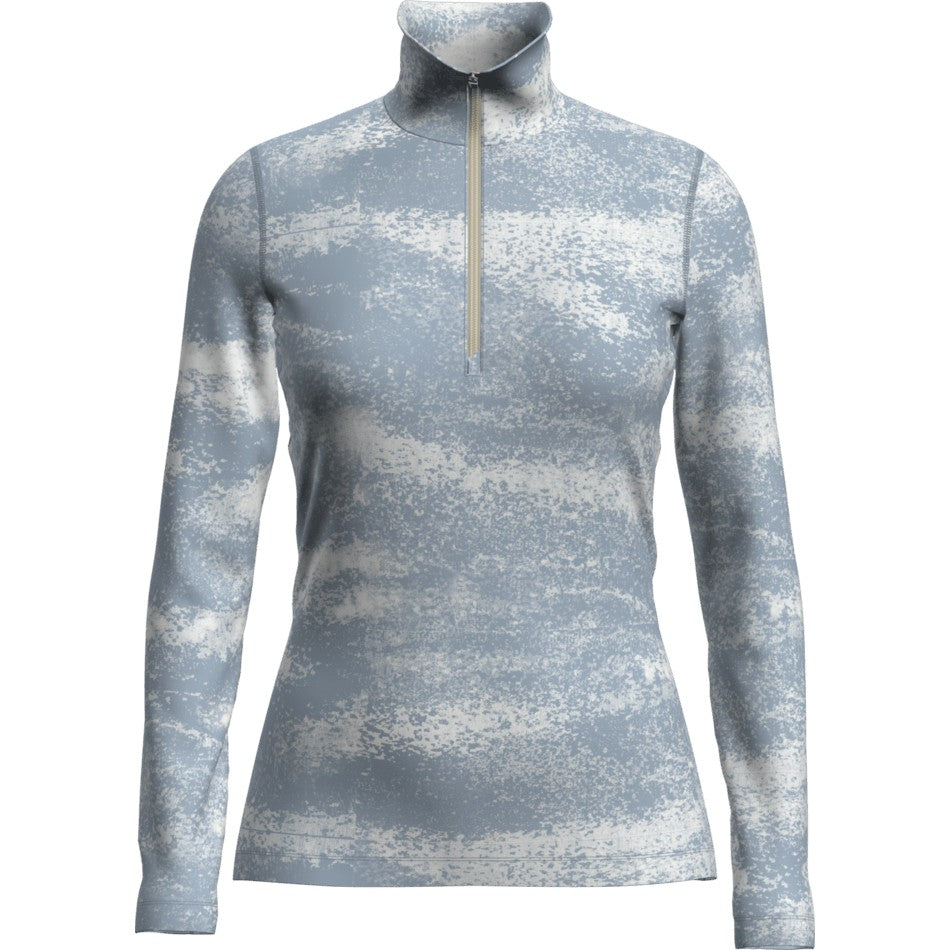 Icebreaker Women's Merino 260 Tech Vertex Long Sleeve Half Zip (Chillwave) - Snow/Zinc Blue
