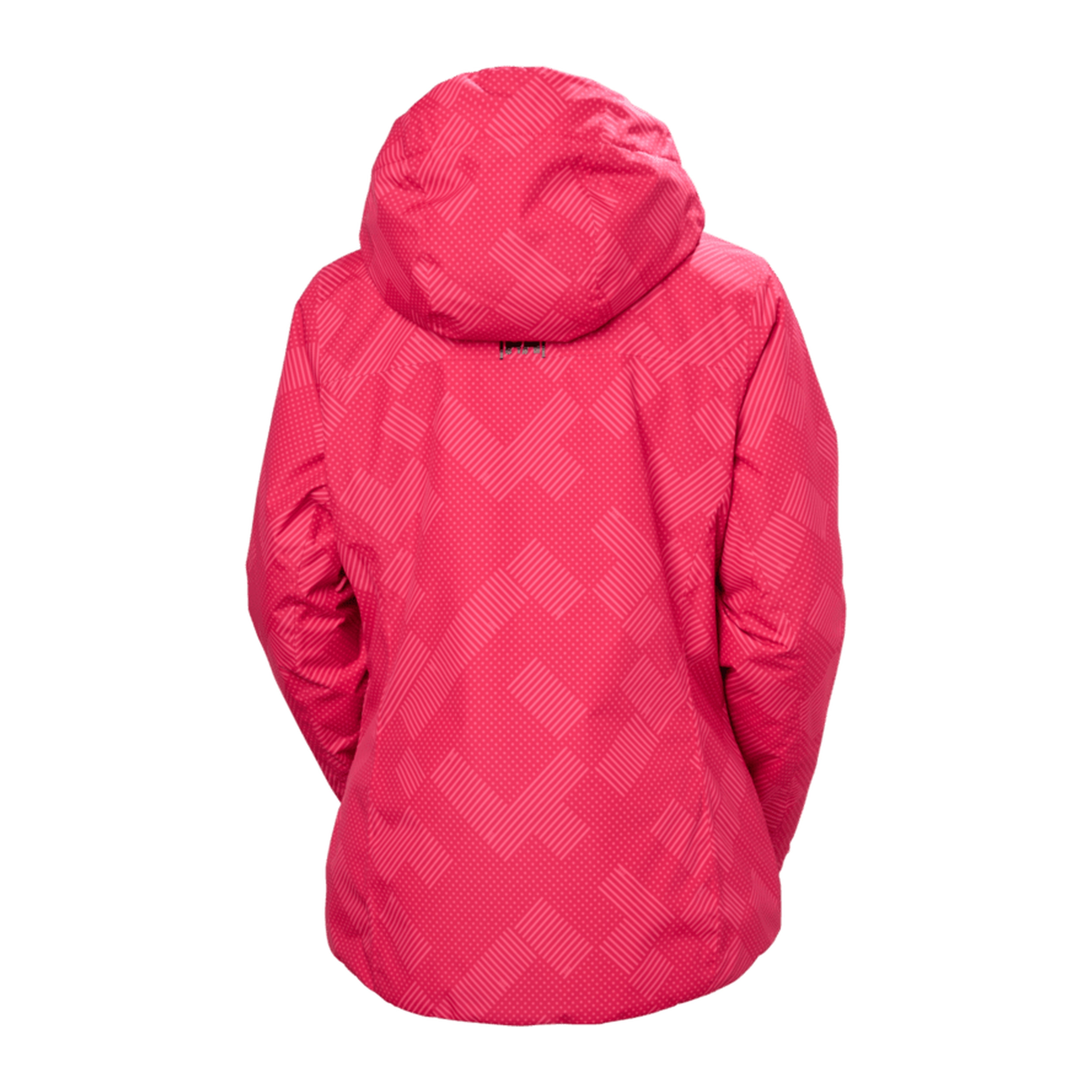 HH Women's W Snowplay Jacket – Cranberry Plaid 2Color Aop – back