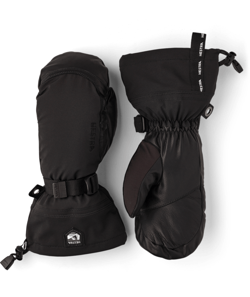 Hestra Army Leather Extreme Mitt ski mitt, Blk/Blk colourway