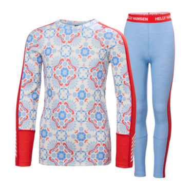 HH Junior Jr Graphic LIFA Merino Set – Bright Blue Aop – detail