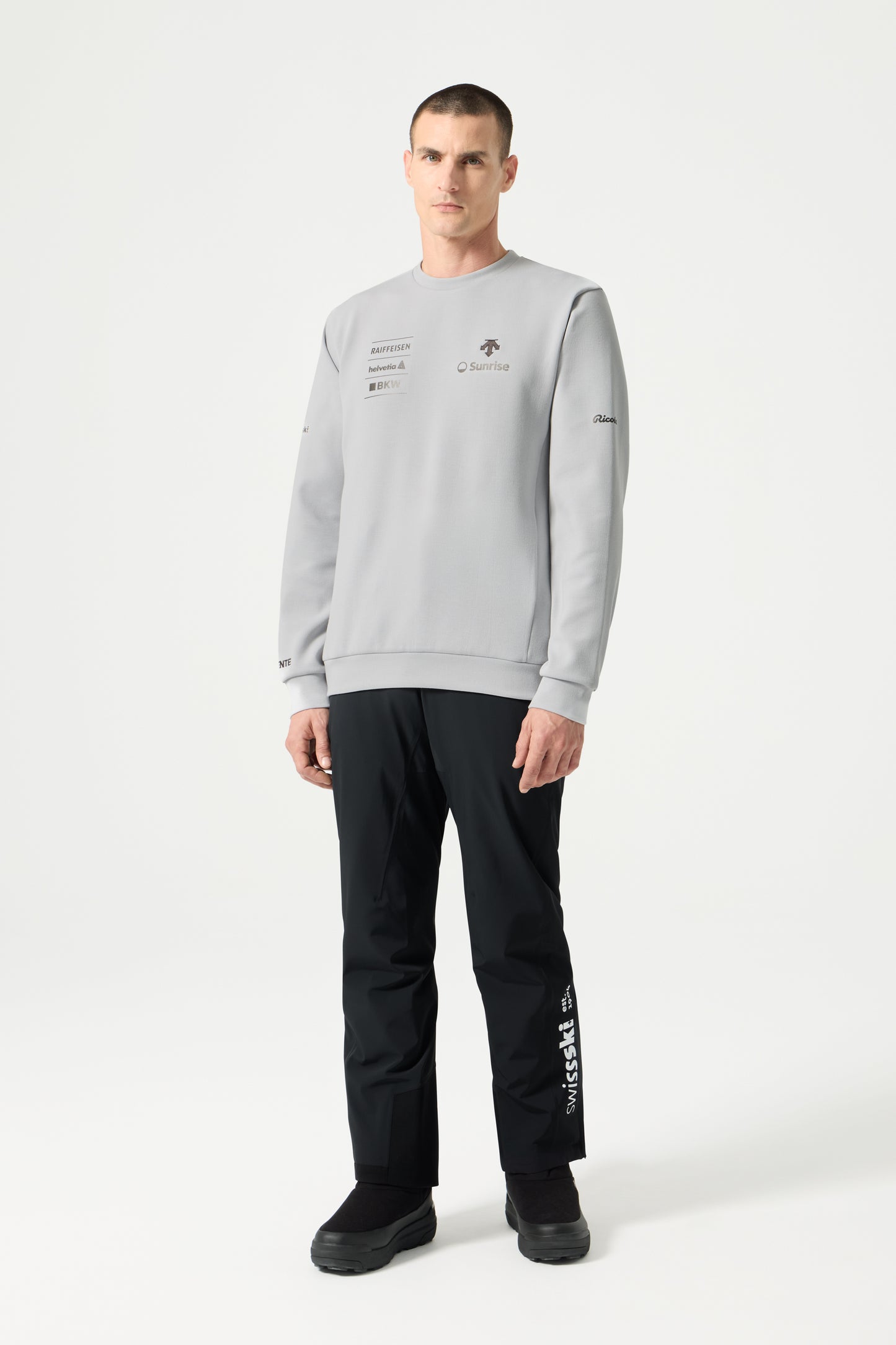 Descente Tech Sweat Shirt, Icicle Gray