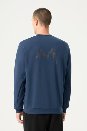 Descente Tech Sweat Shirt, Mountain Navy