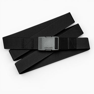Arcade Hardware Slim Belt in Black — Arcade logo patch