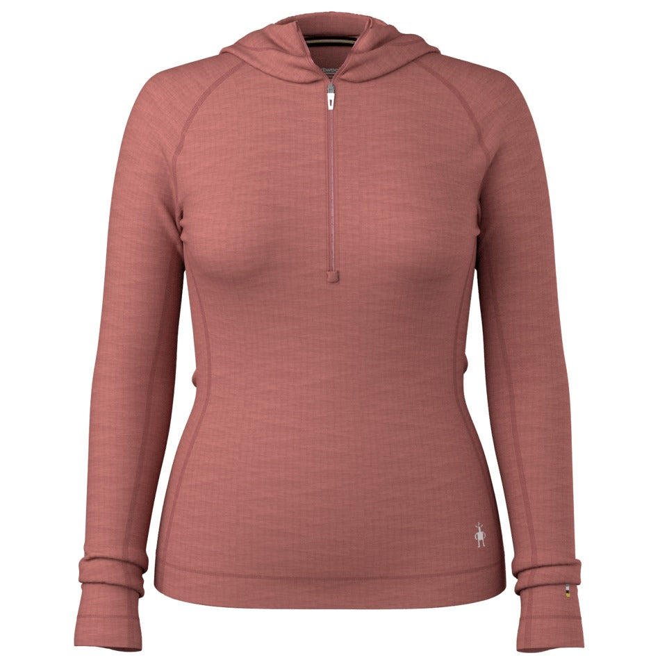 Smartwool Women's Classic Thermal Merino Base Layer 1/2 Zip Hoodie - Rosewood Heather