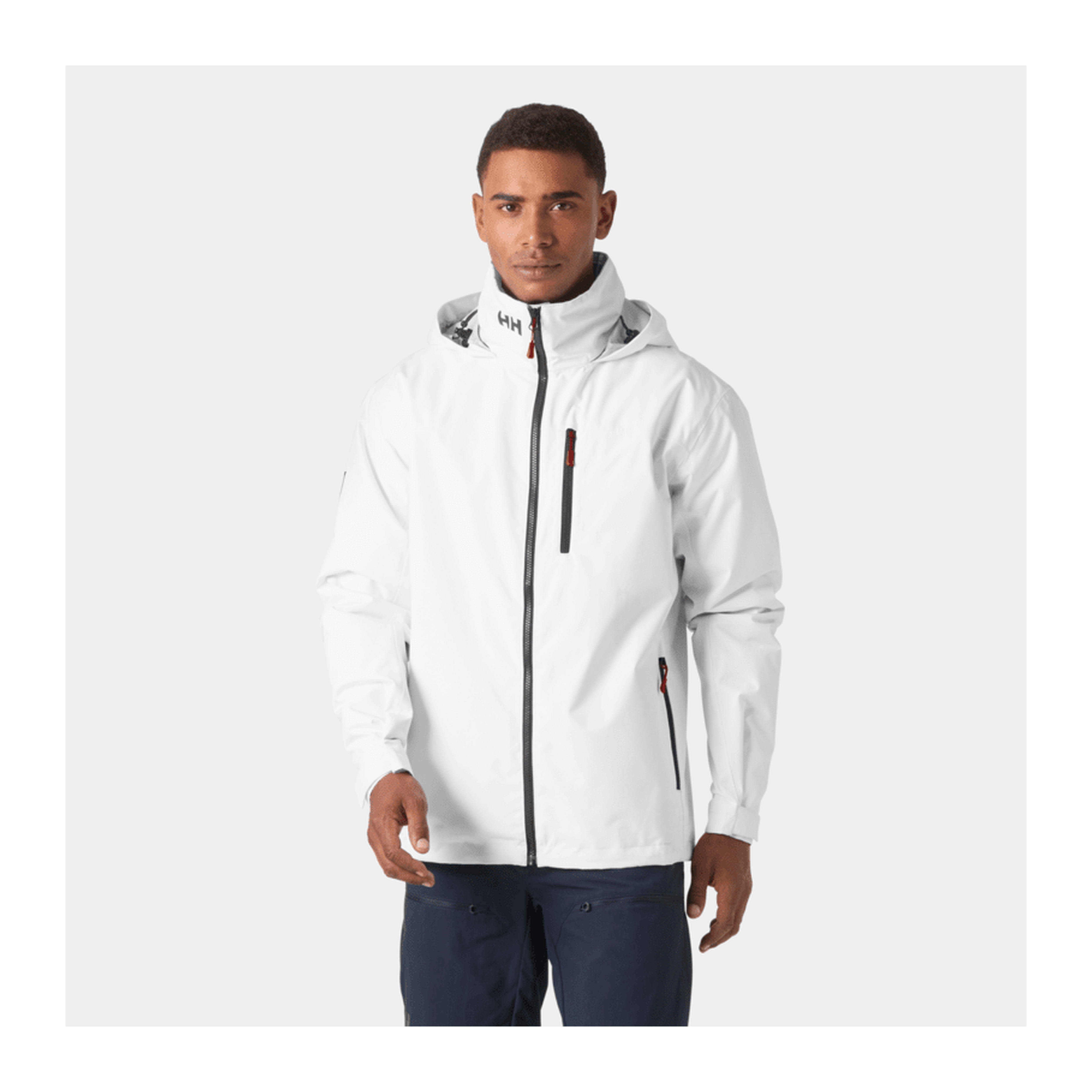 HH Men's Crew Hooded Midlayer Jacket 2 – White – detail