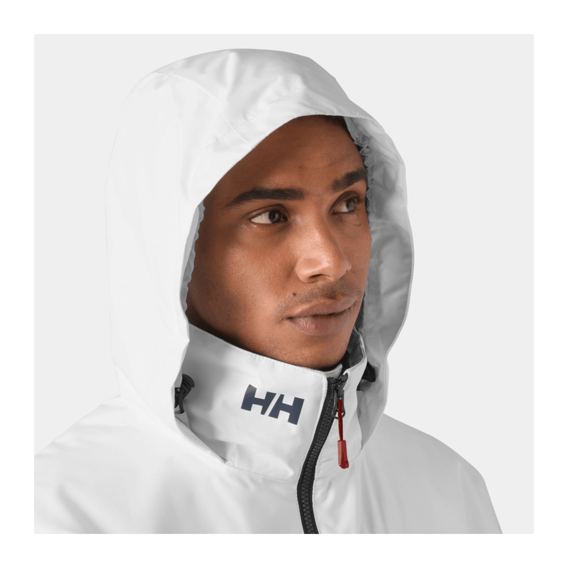 HH Men's Crew Hooded Midlayer Jacket 2 – White – detail