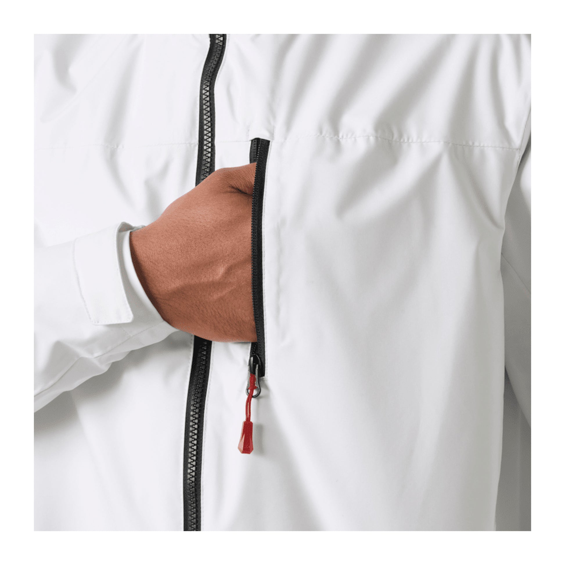 HH Men's Crew Hooded Jacket 2.0 – White – detail
