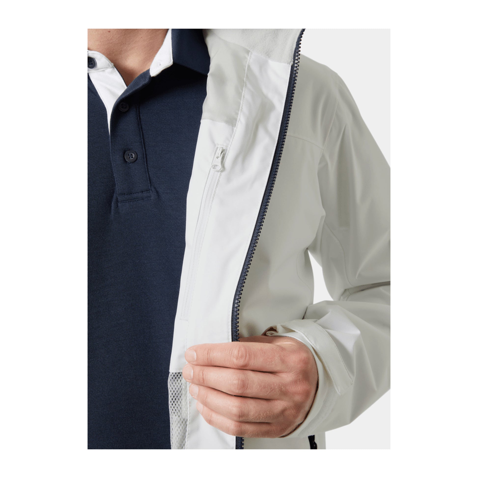 HH Men's Crew Jacket 2.0 – White – detail