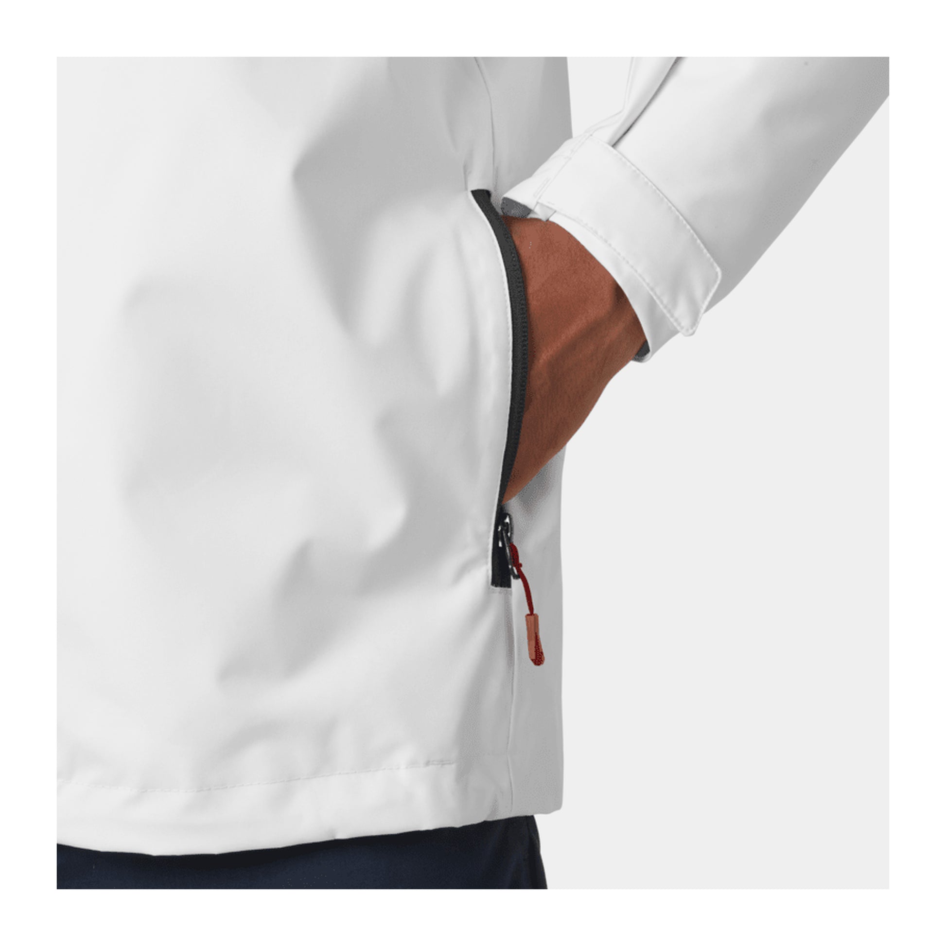 HH Men's Crew Hooded Midlayer Jacket 2 – White – detail