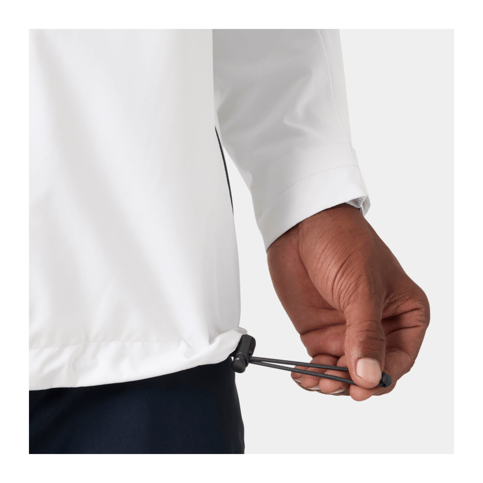 HH Men's Crew Hooded Jacket 2.0 – White – detail