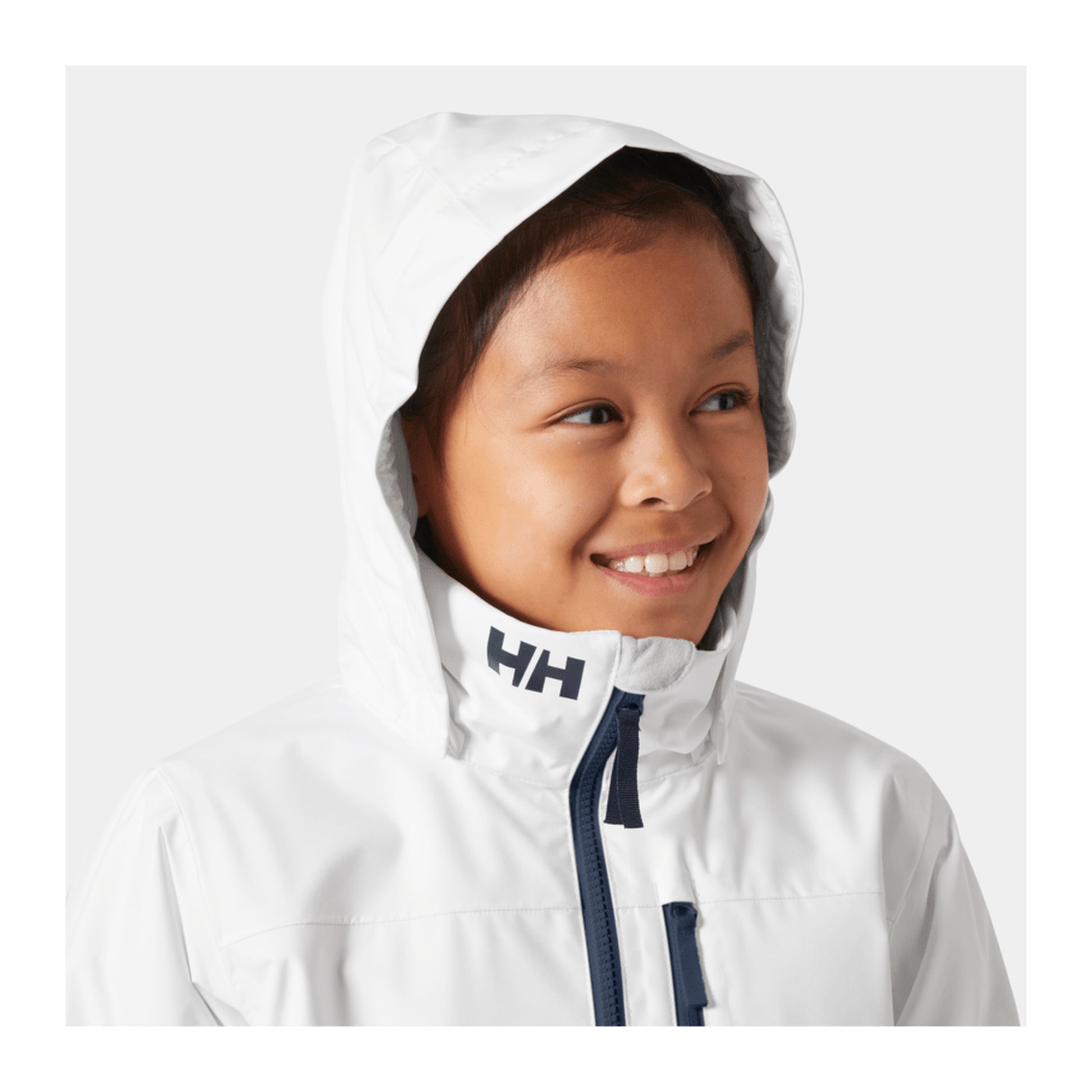 HH Junior Jr Crew Midlayer Jacket 2.0 – White – detail