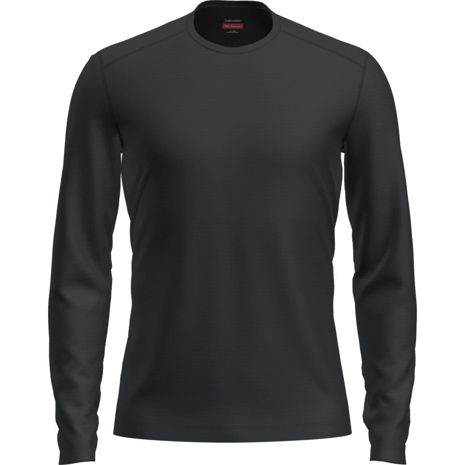 Icebreaker Men's Merino 260 Tech Long Sleeve Crewe - Black