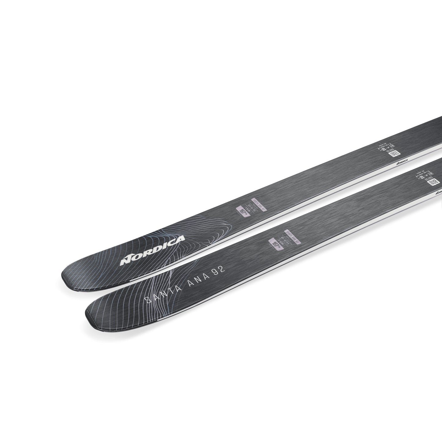 Nordica Santa Ana 92 26/27 all-mountain ski – base detail with Nordica logo