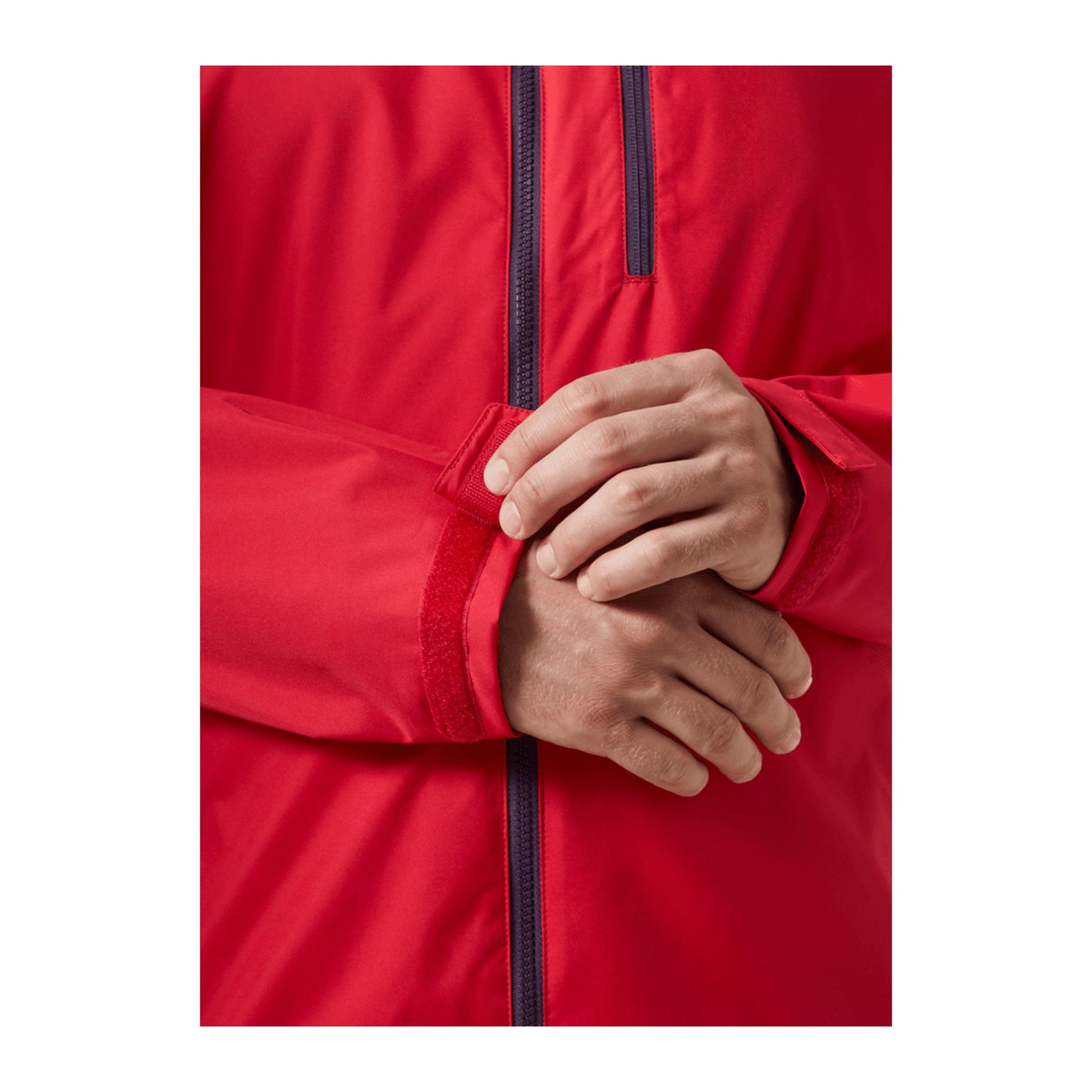 HH Men's Crew Hooded Jacket 2.0 – Red – detail