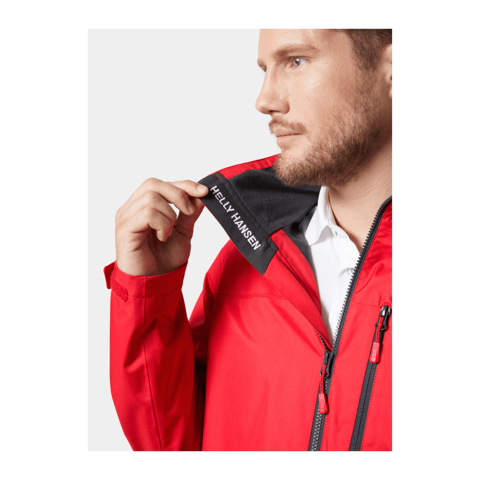 HH Men's Crew Jacket 2.0 – Red – detail