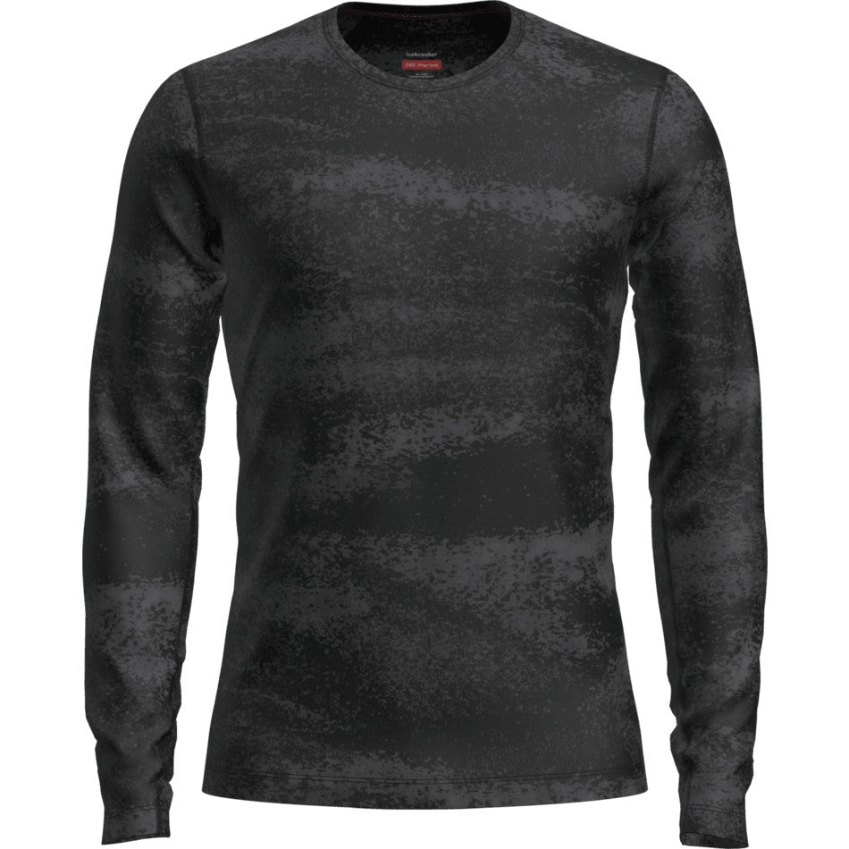 Icebreaker Men's Merino 260 Tech Vertex Long Sleeve Crewe Chillwave - Black/Obsidian