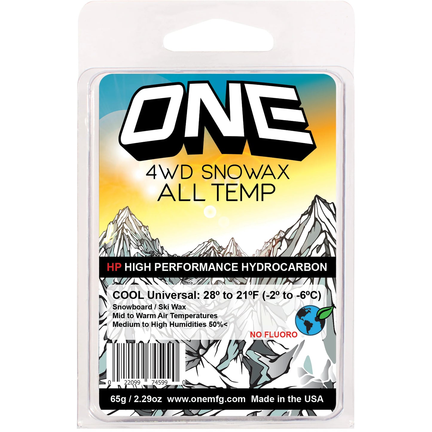 One Ball 4WD 165g Cool / All Temperature / Universal Snowboard Wax / Ski Wax