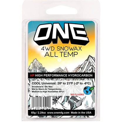 One Ball 4WD 165g Cool / All Temperature / Universal Snowboard Wax / Ski Wax