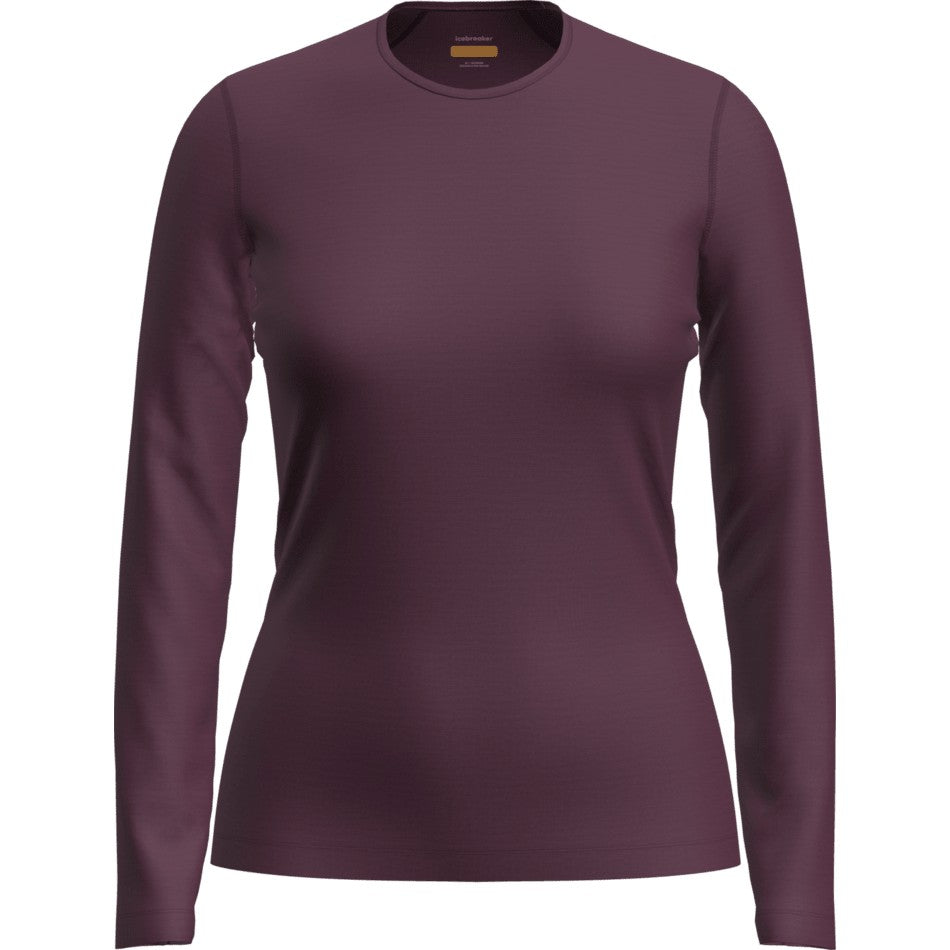 Icebreaker Women's Merino 200 Oasis Long Sleeve Crewe - Dark Berry