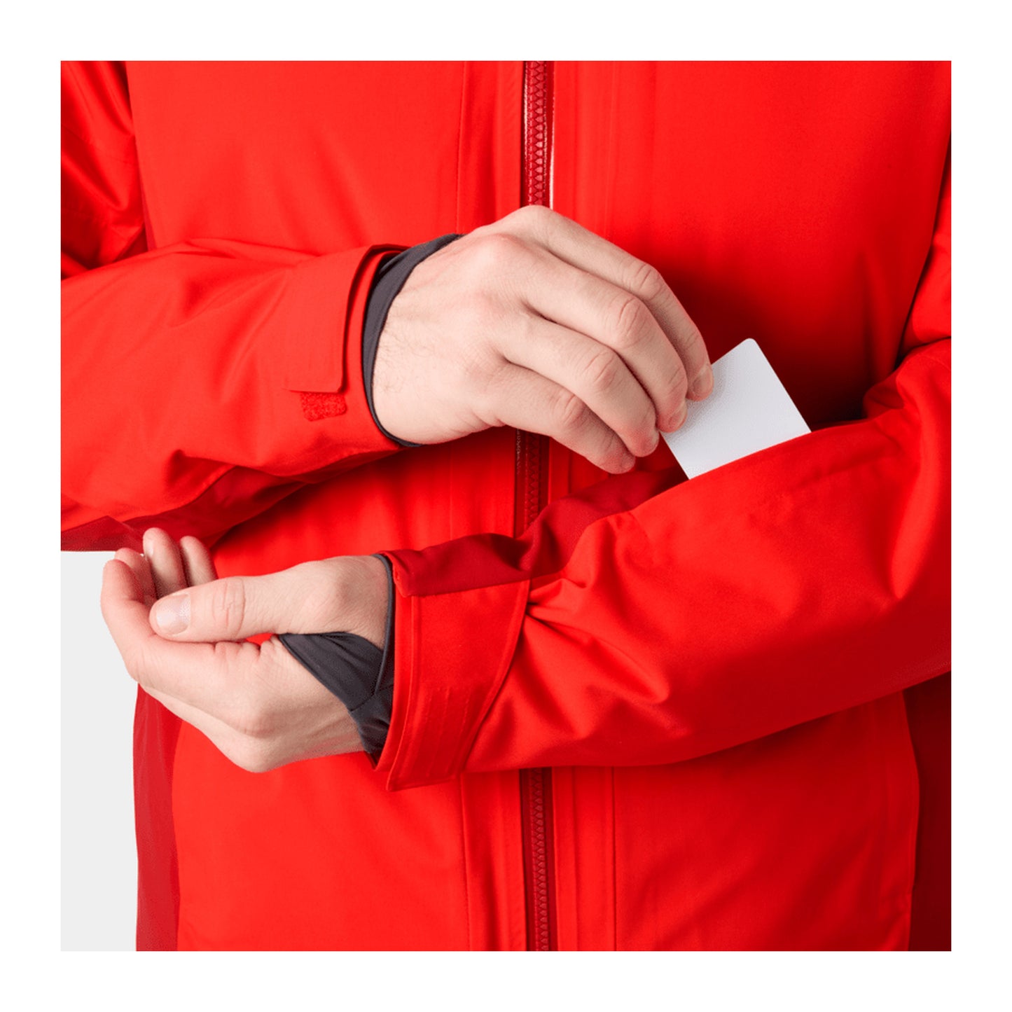 HH Men's Courchevel Jacket – Alert Red – detail