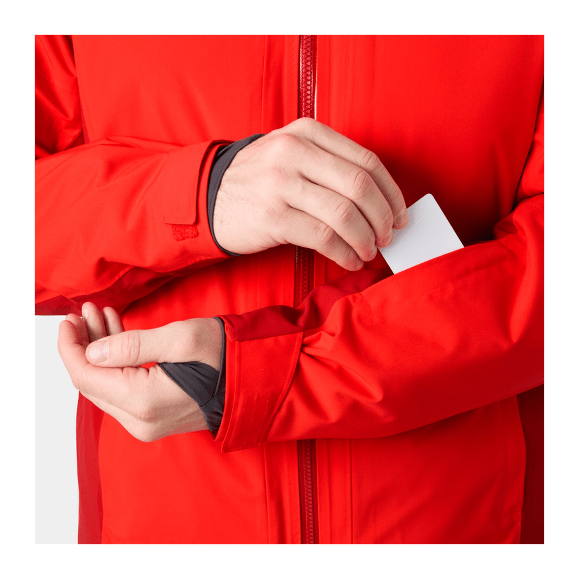 HH Men's Courchevel Jacket – Alert Red – detail
