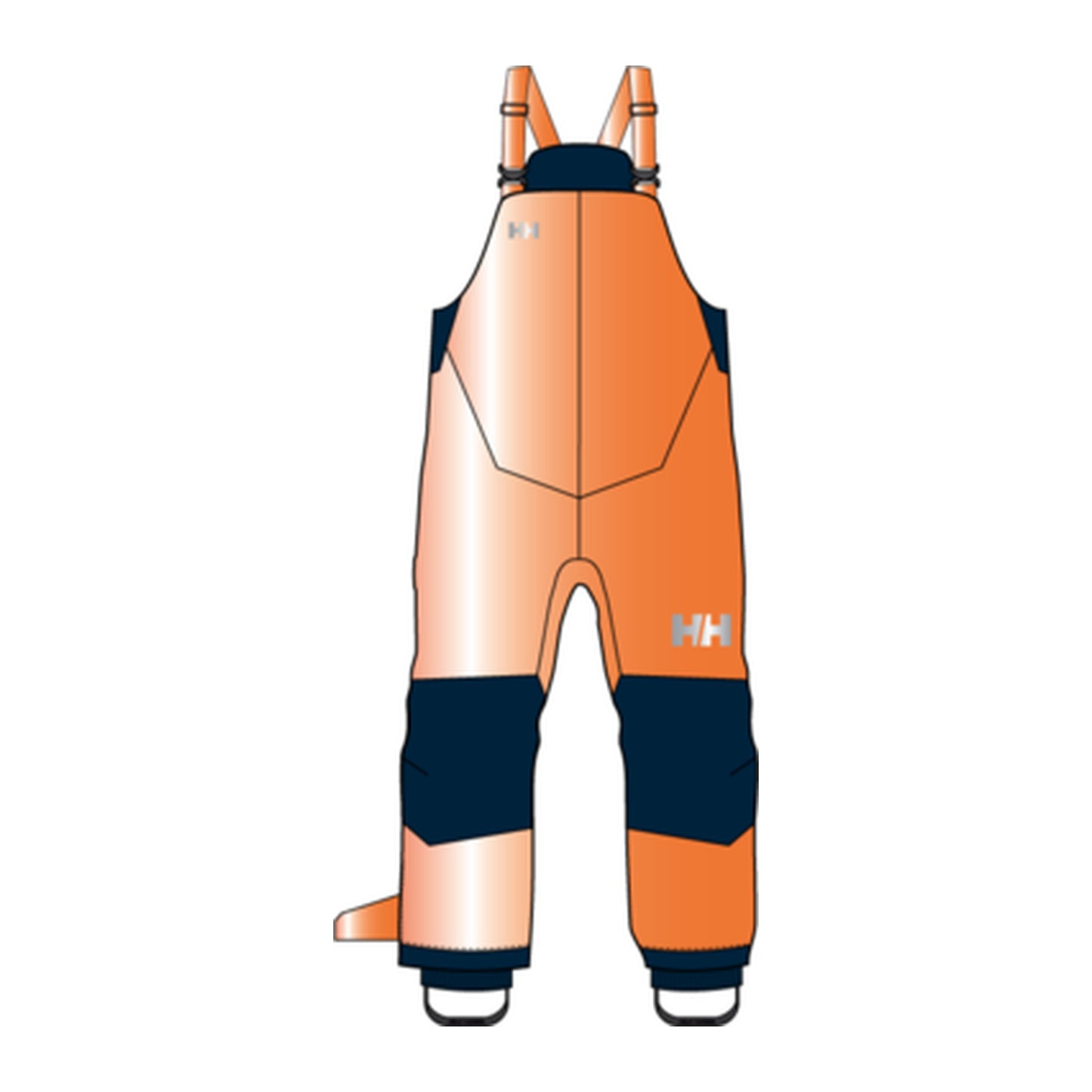 HH Kids' K Rider 2 Ins Bib – Neon Orange – detail