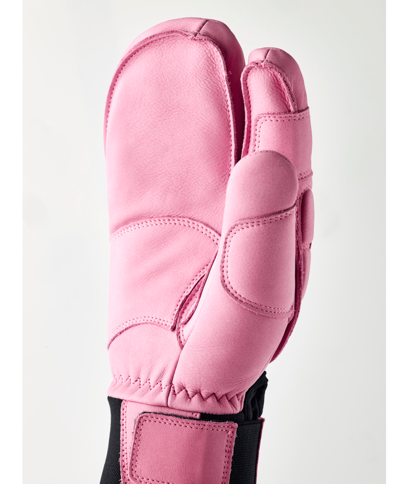 Hestra Vertical Cut Freeride 3-finger ski glove, Cerise/Mustard colourway