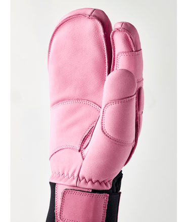 Hestra Vertical Cut Freeride 3-finger ski glove, Cerise/Mustard colourway