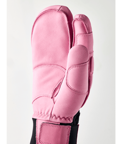 Hestra Vertical Cut Freeride 3-finger ski glove, Cerise/Mustard colourway