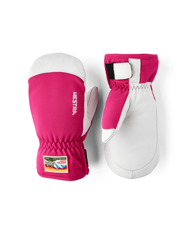 Hestra Patrol Jr Mitt ski mitt, Fuschia colourway