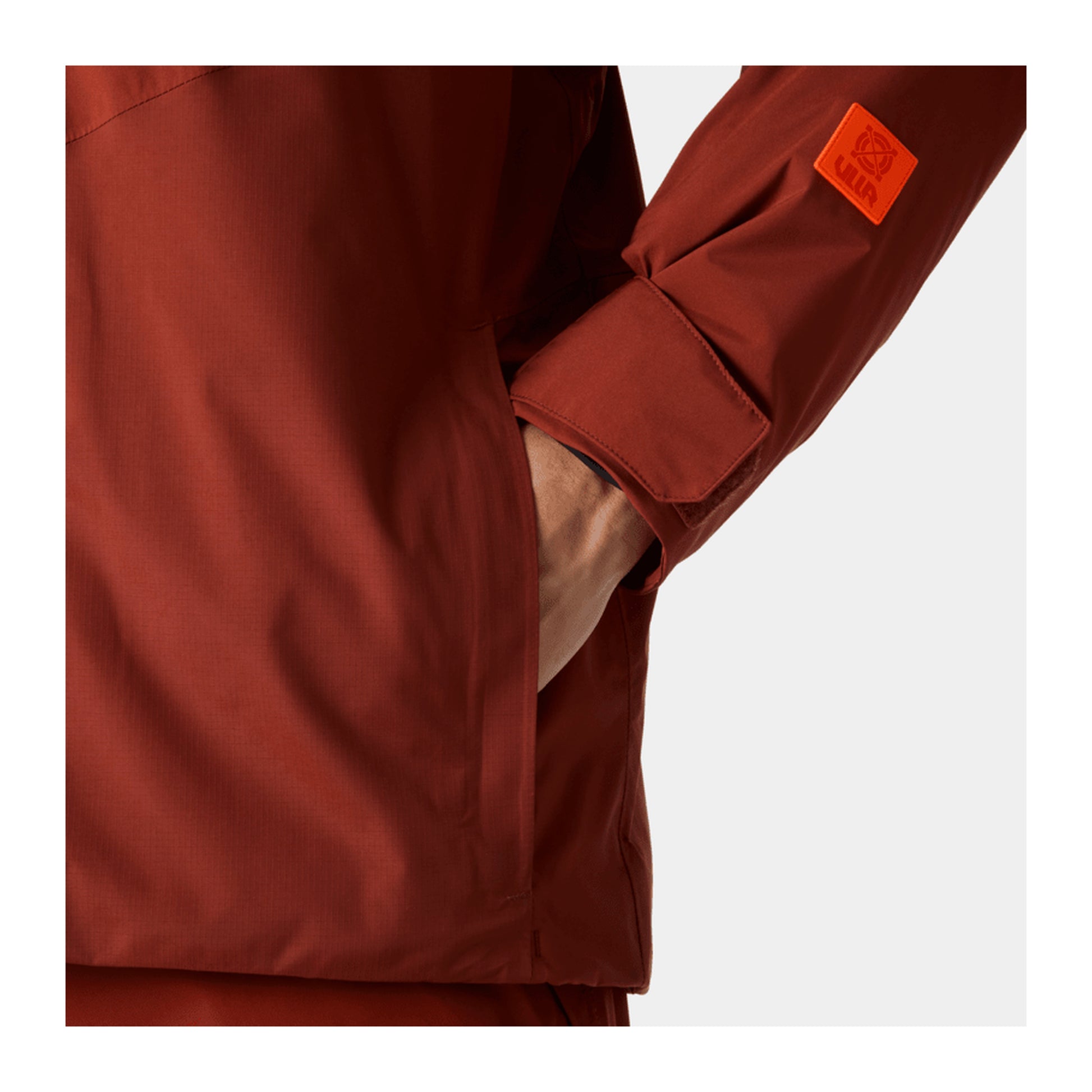 HH Men's Powdreamer 3.0 Jacket – Iron Oxide – detail