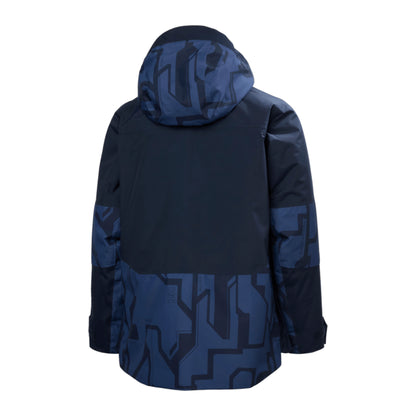 HH Junior Jr Summit 2.0 Jacket – Dark Blue Aop – back