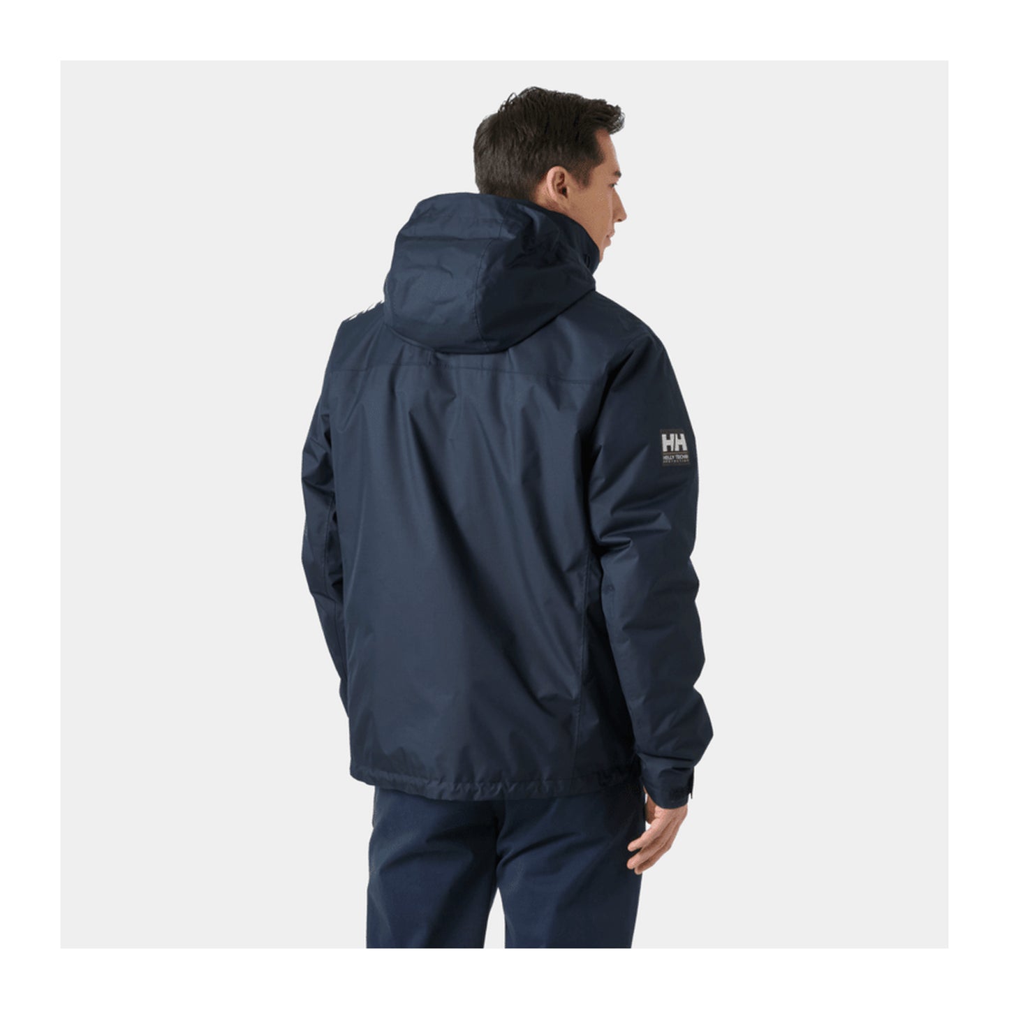 HH Men's Crew Hooded Midlayer Jacket 2 – Navy – detail
