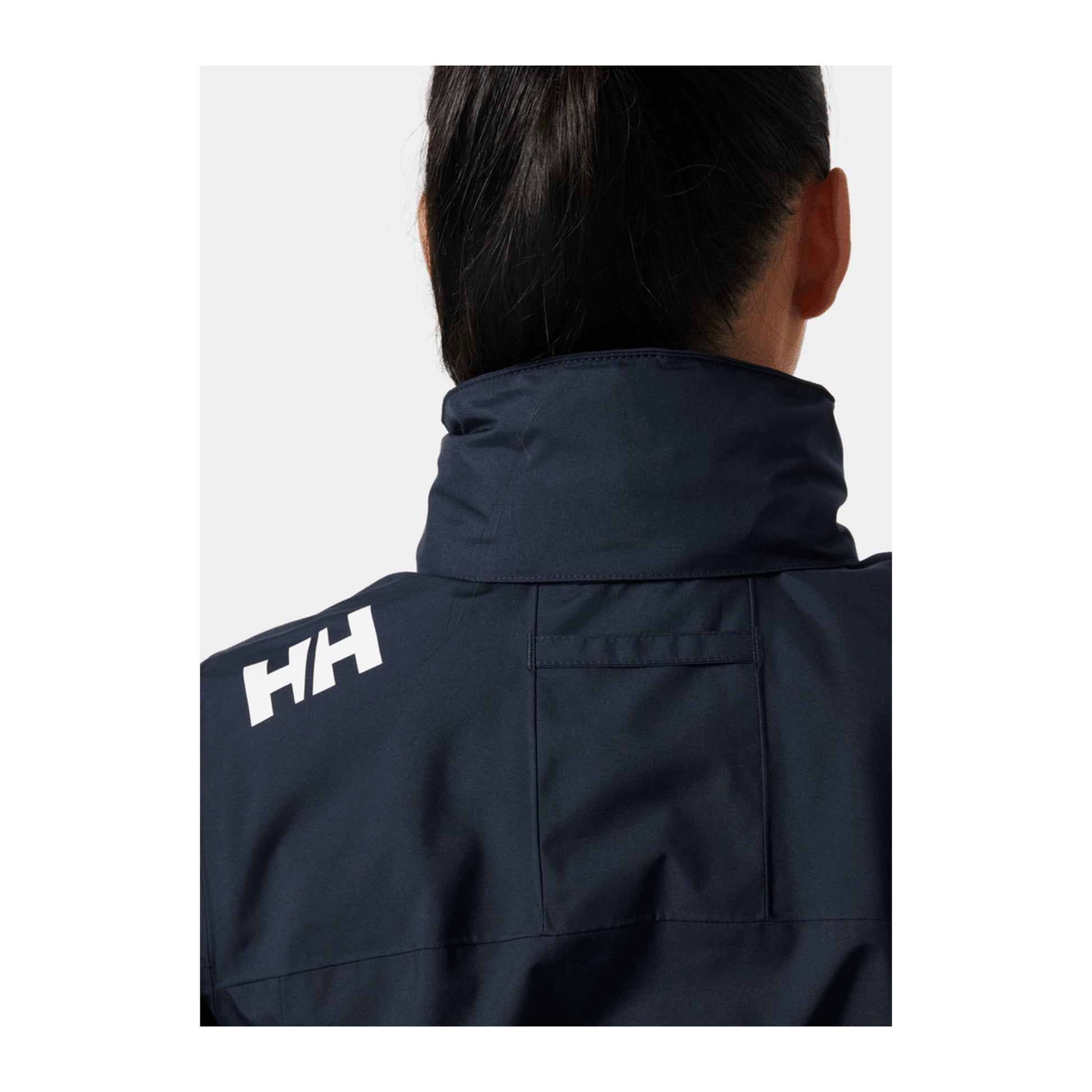 HH Women's W Crew Hooded Jacket 2.0 – Navy – detail