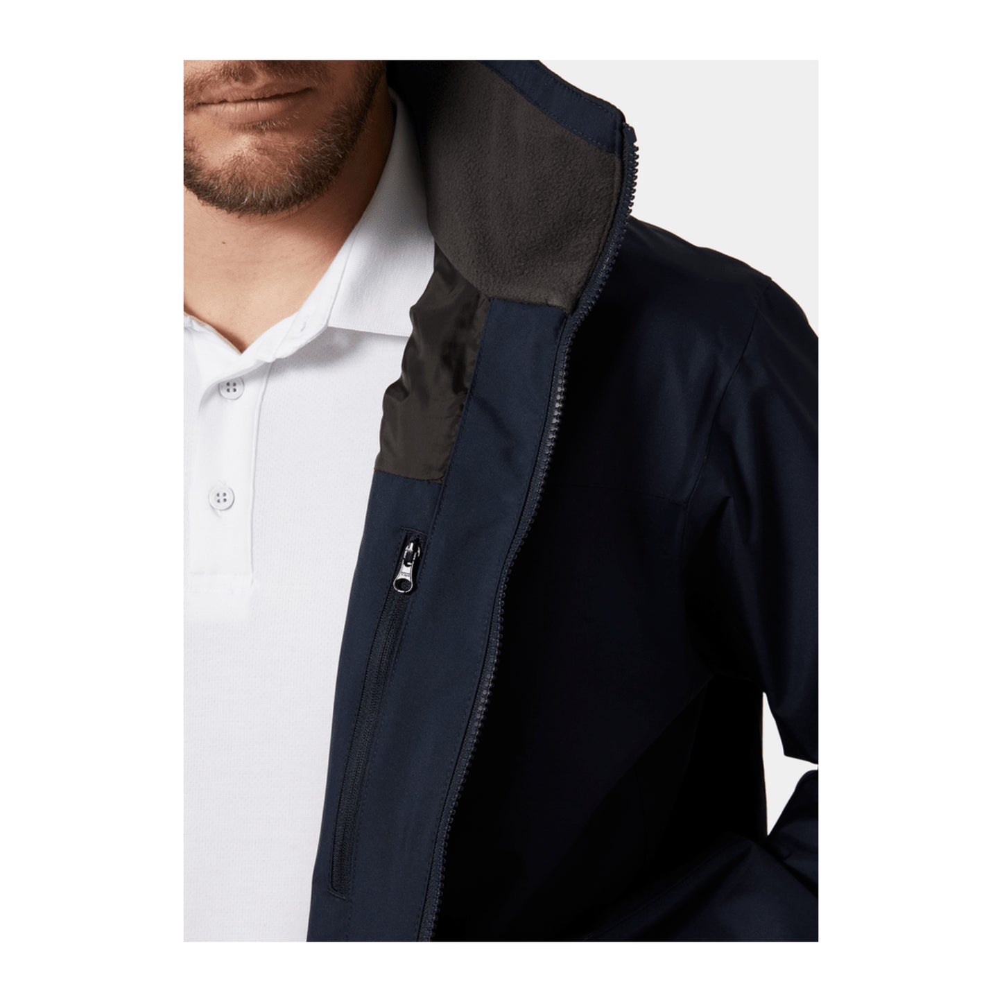 HH Men's Crew Hooded Jacket 2.0 – Navy – detail