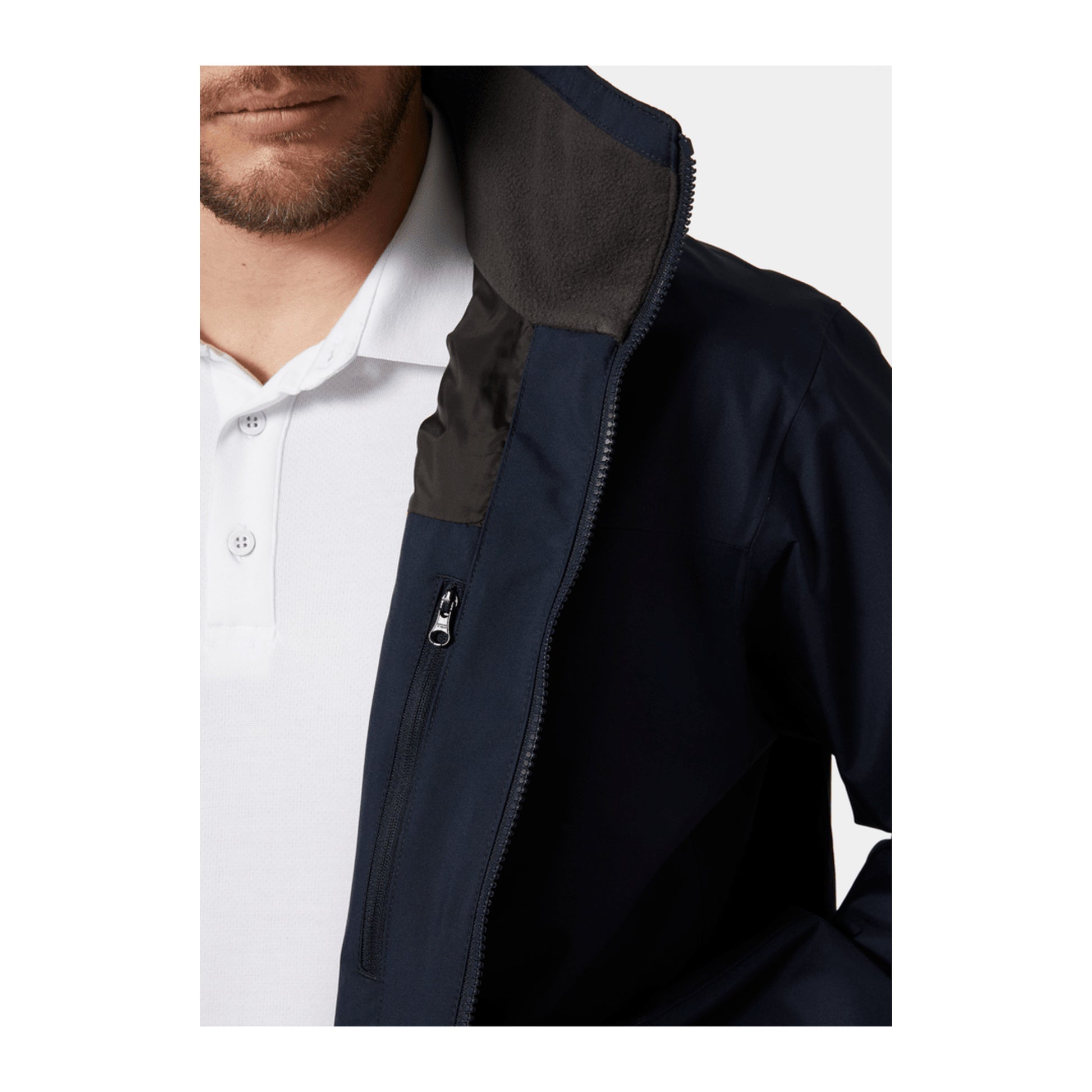 HH Men's Crew Hooded Jacket 2.0 – Navy – detail
