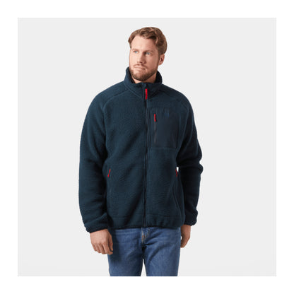 HH Men's Panorama Pile Block Jacket – Navy – detail