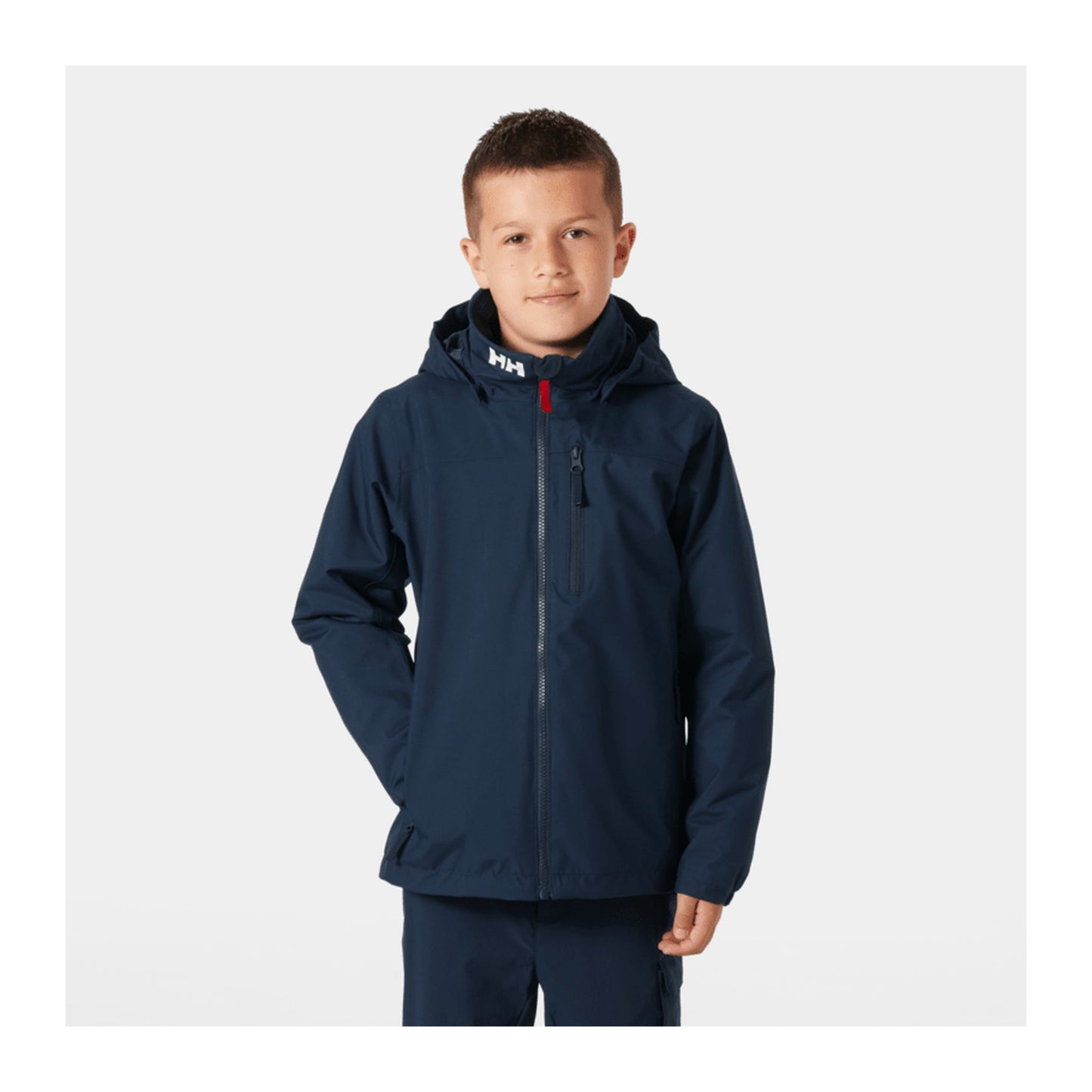 HH Junior Jr Crew Midlayer Jacket 2.0 – Navy – detail