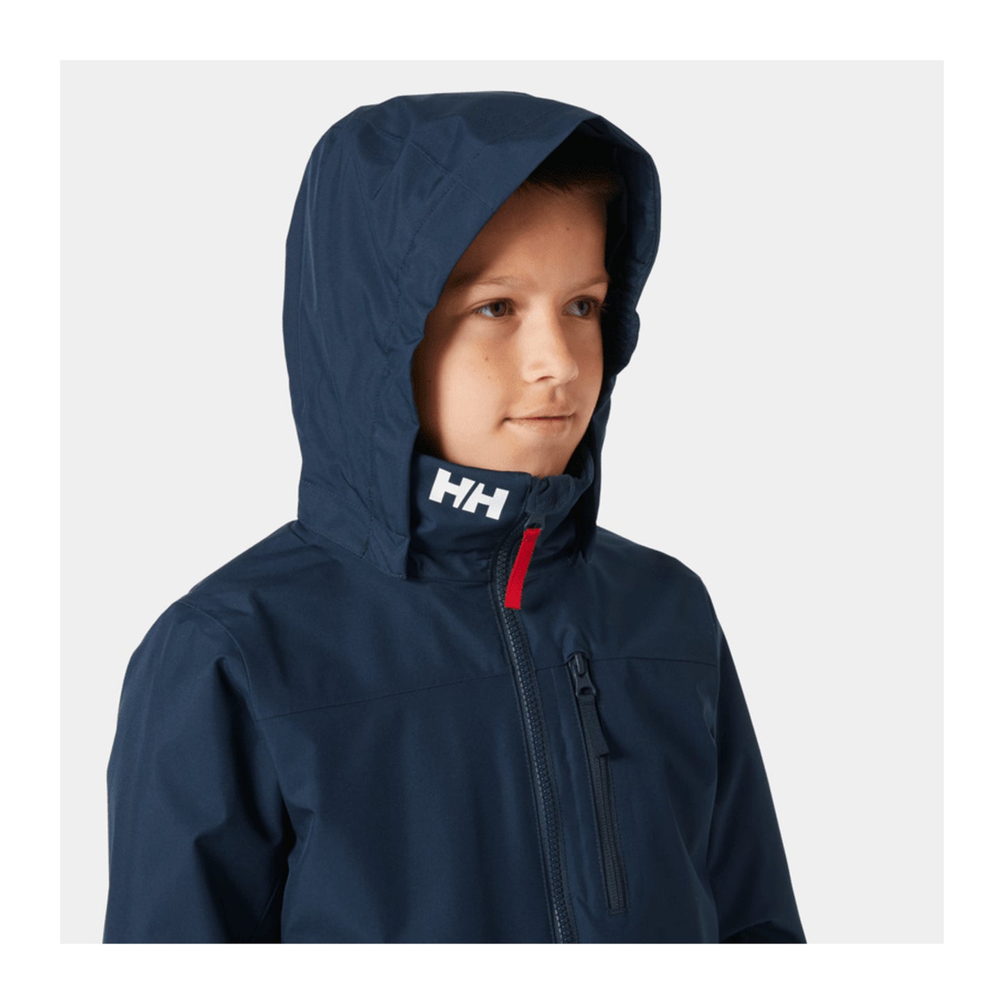 HH Junior Jr Crew Midlayer Jacket 2.0 – Navy – detail