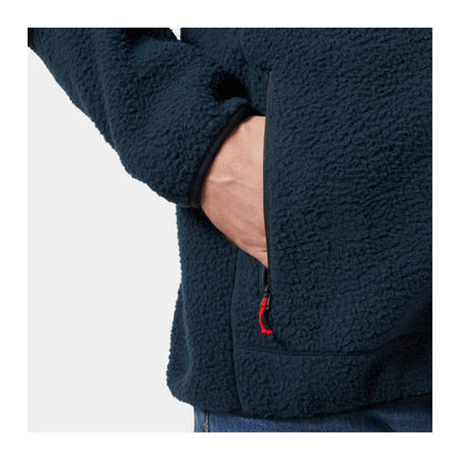 HH Men's Panorama Pile Block Jacket – Navy – detail