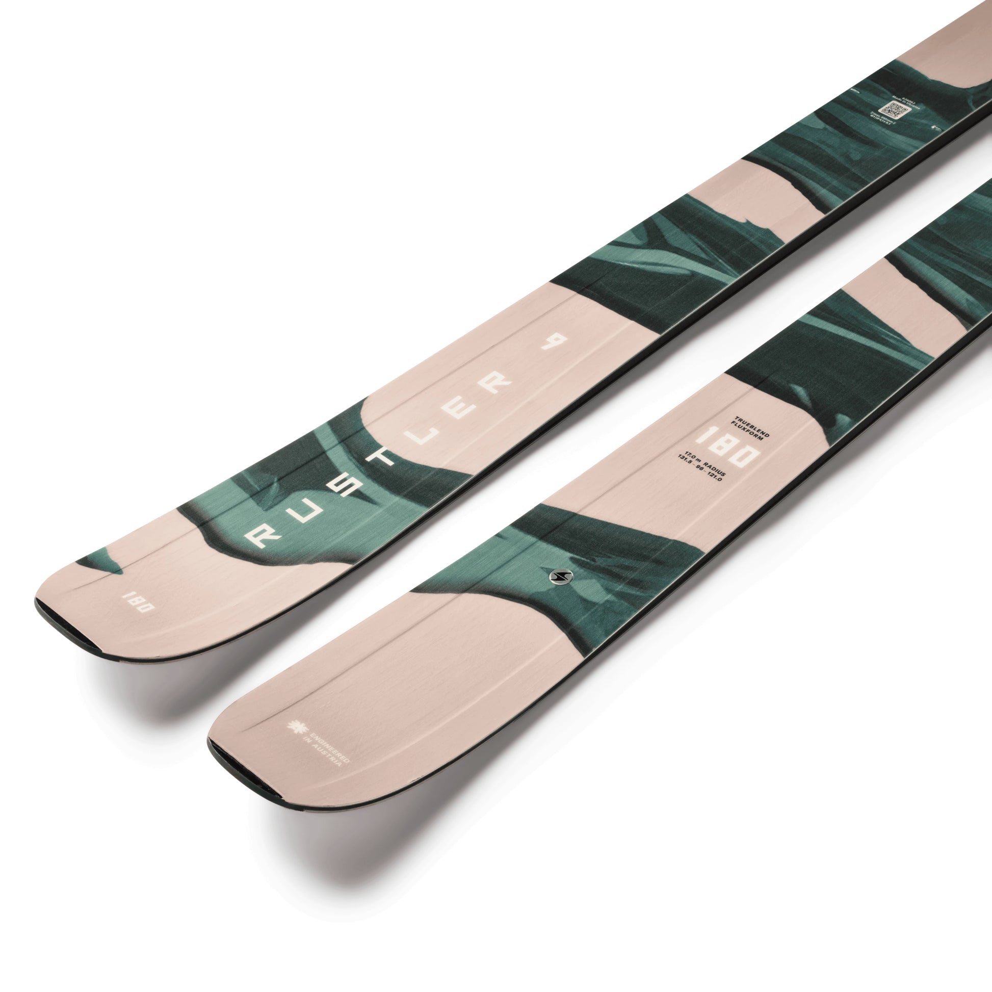 Blizzard Rustler 9 ski – angled topsheet detail