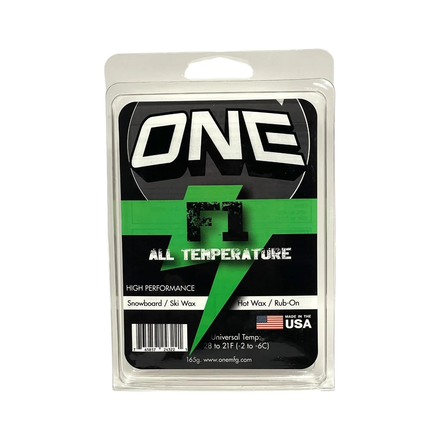 One Ball F1 All Temperature/ Universal Speed Formula - Snowboard / Ski Wax 180g