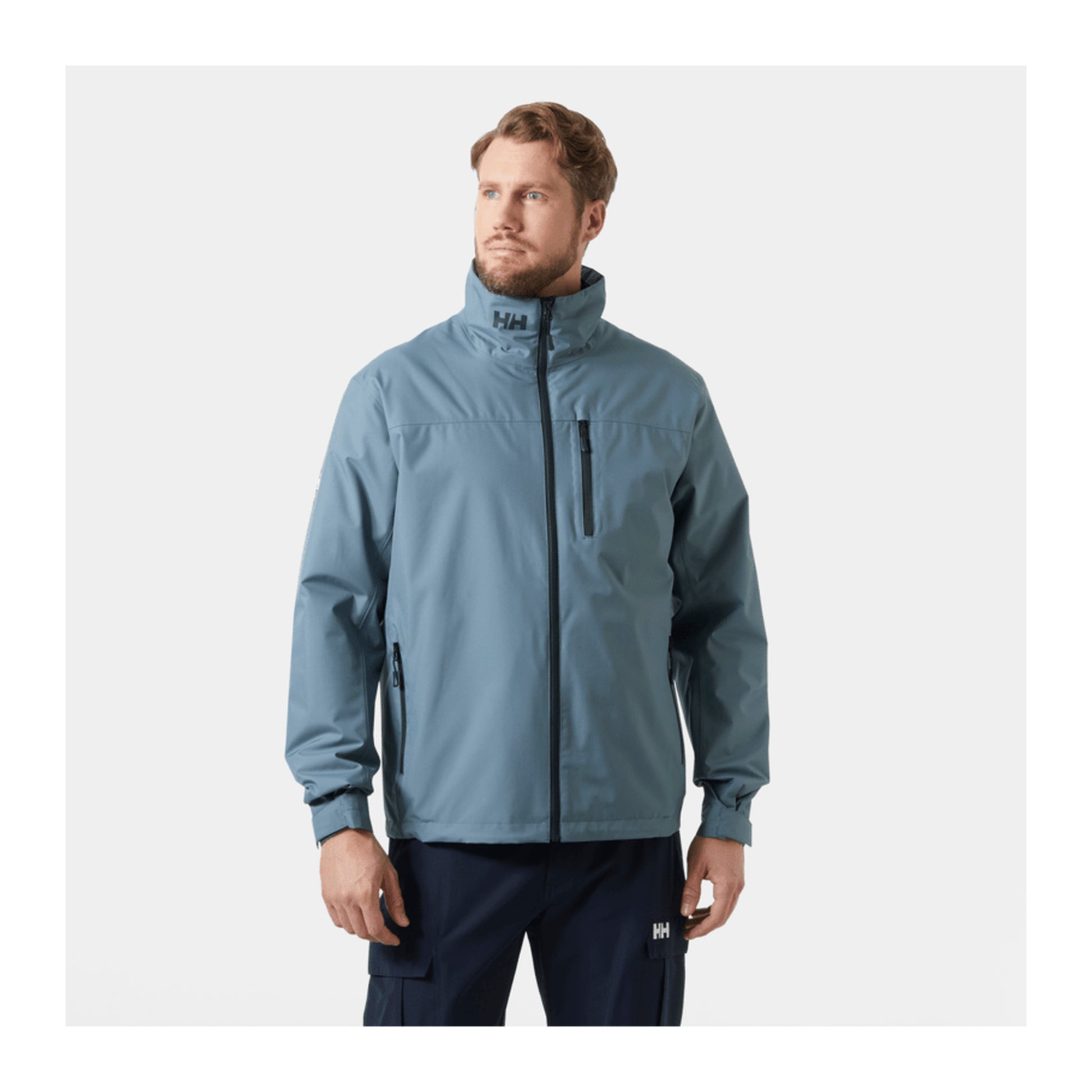HH Men's Crew Midlayer Jacket 2 – Washed Navy – detail