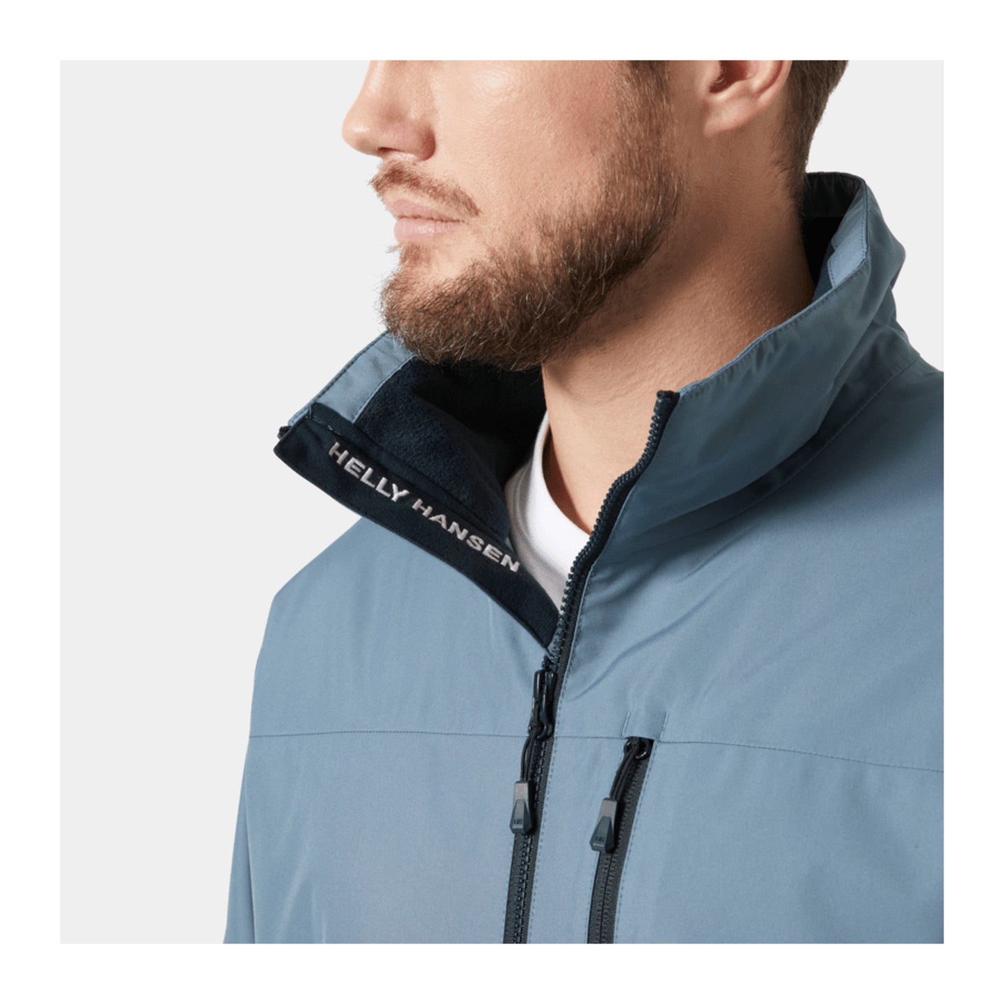 HH Men's Crew Midlayer Jacket 2 – Washed Navy – detail
