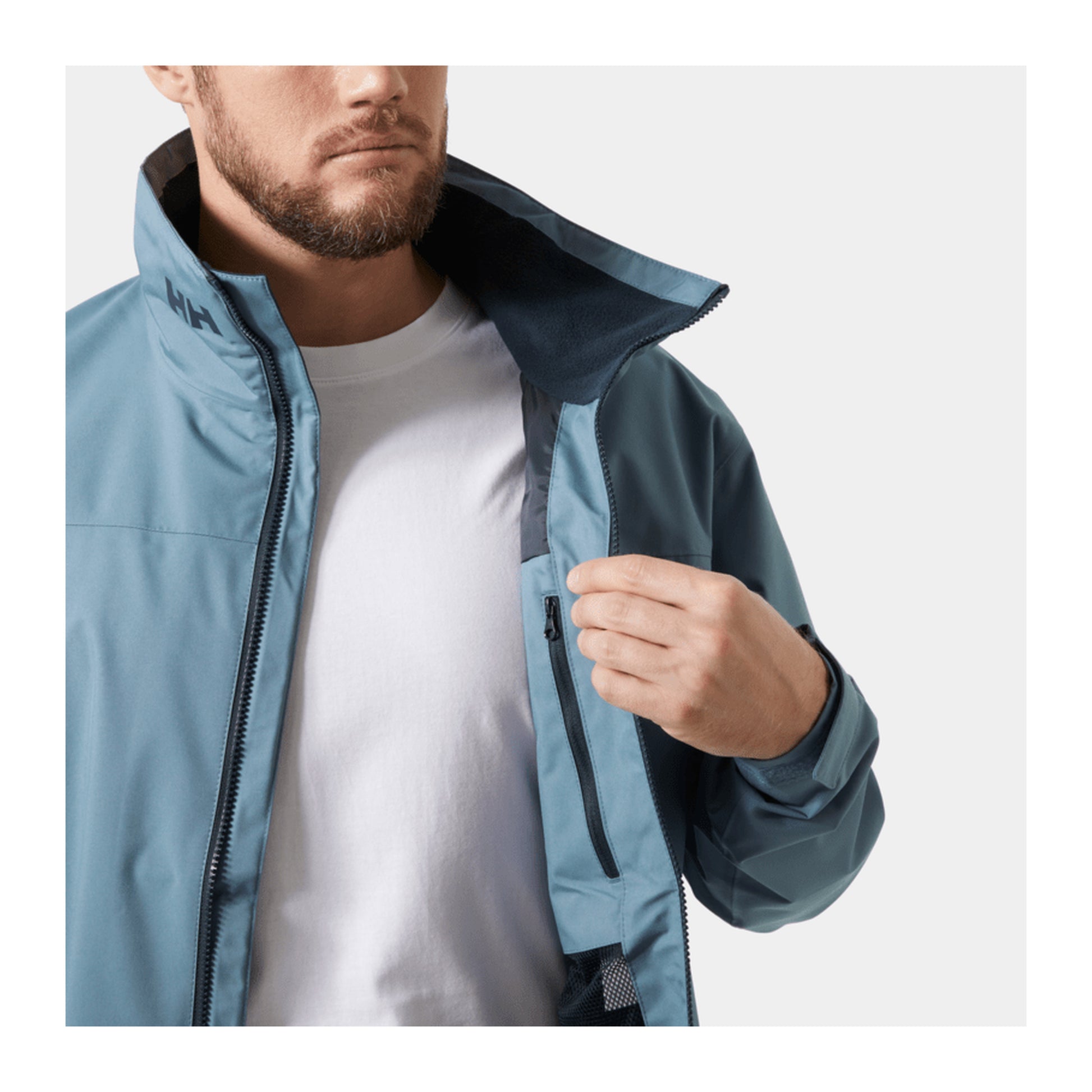 HH Men's Crew Jacket 2.0 – Washed Navy – detail