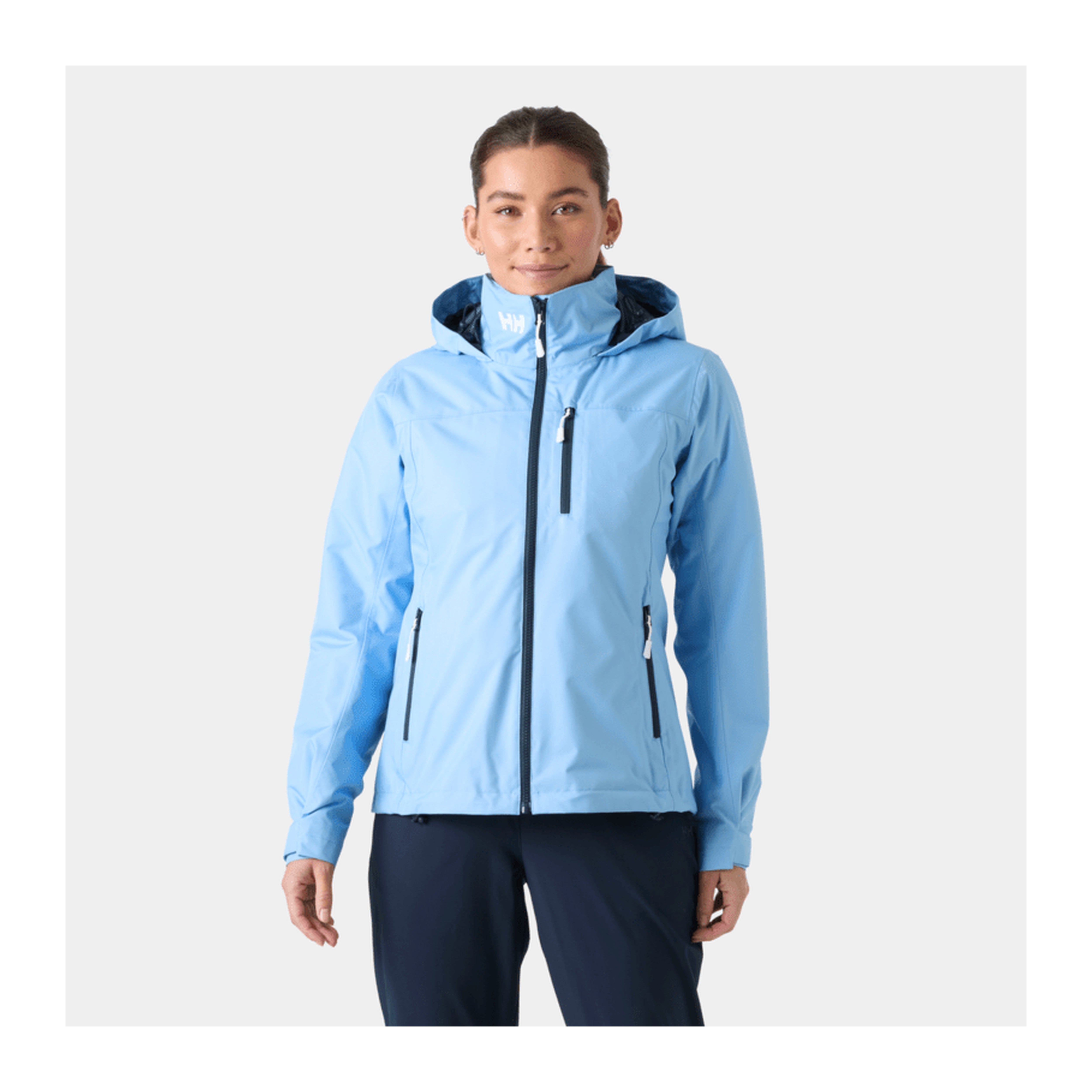HH Women's W Crew Hooded Midl Jacket 2.0 – Bright Blue – detail
