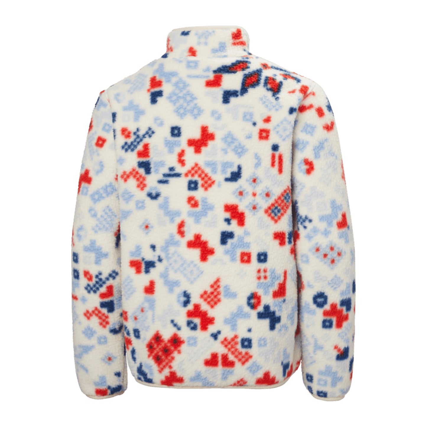 HH Junior Jr Frosty Pile Jacket – Bright Blue/Red Aop – back