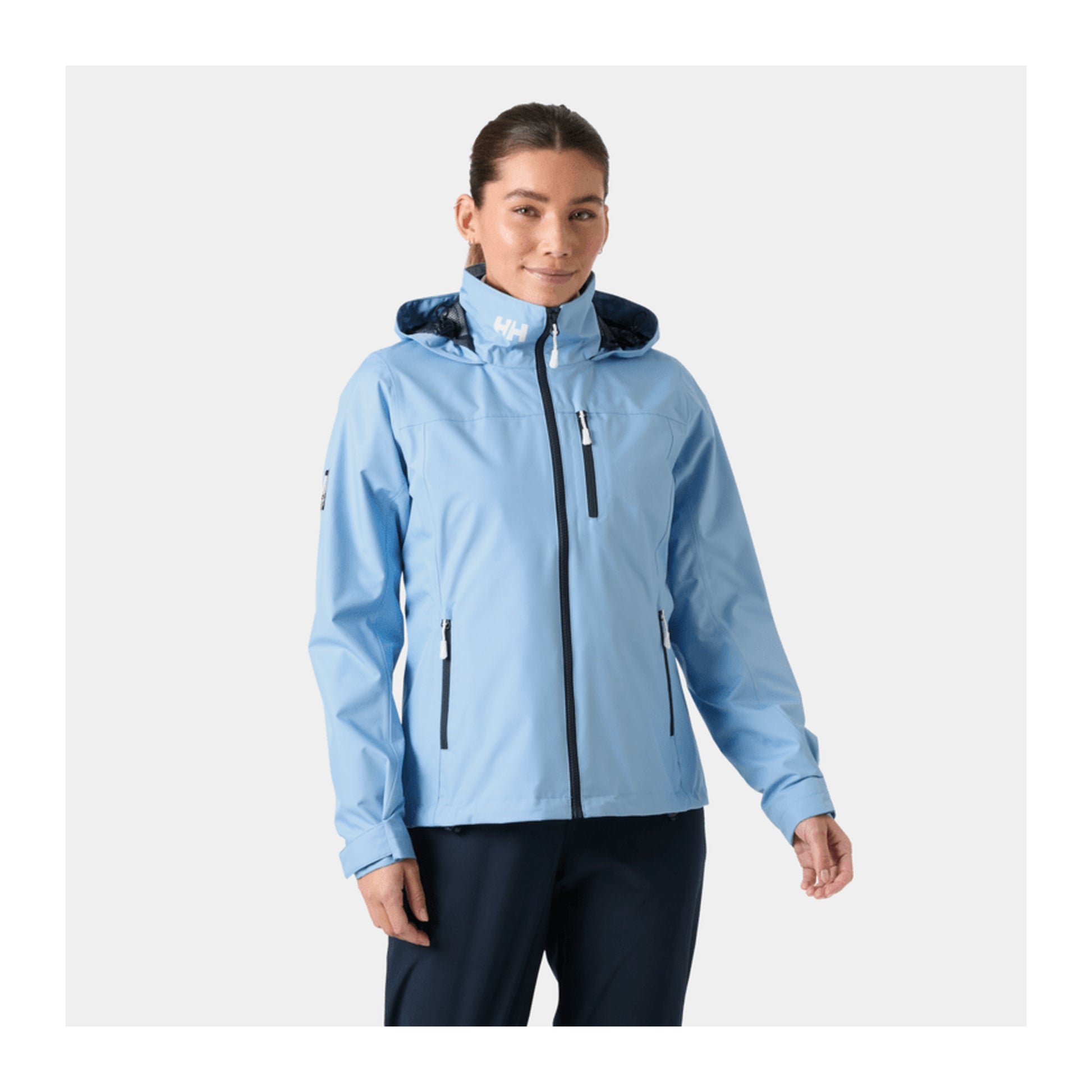 HH Women's W Crew Hooded Jacket 2.0 – Bright Blue – detail