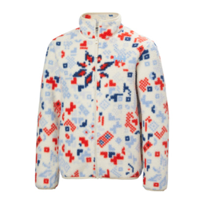 HH Junior Jr Frosty Pile Jacket – Bright Blue/Red Aop – detail