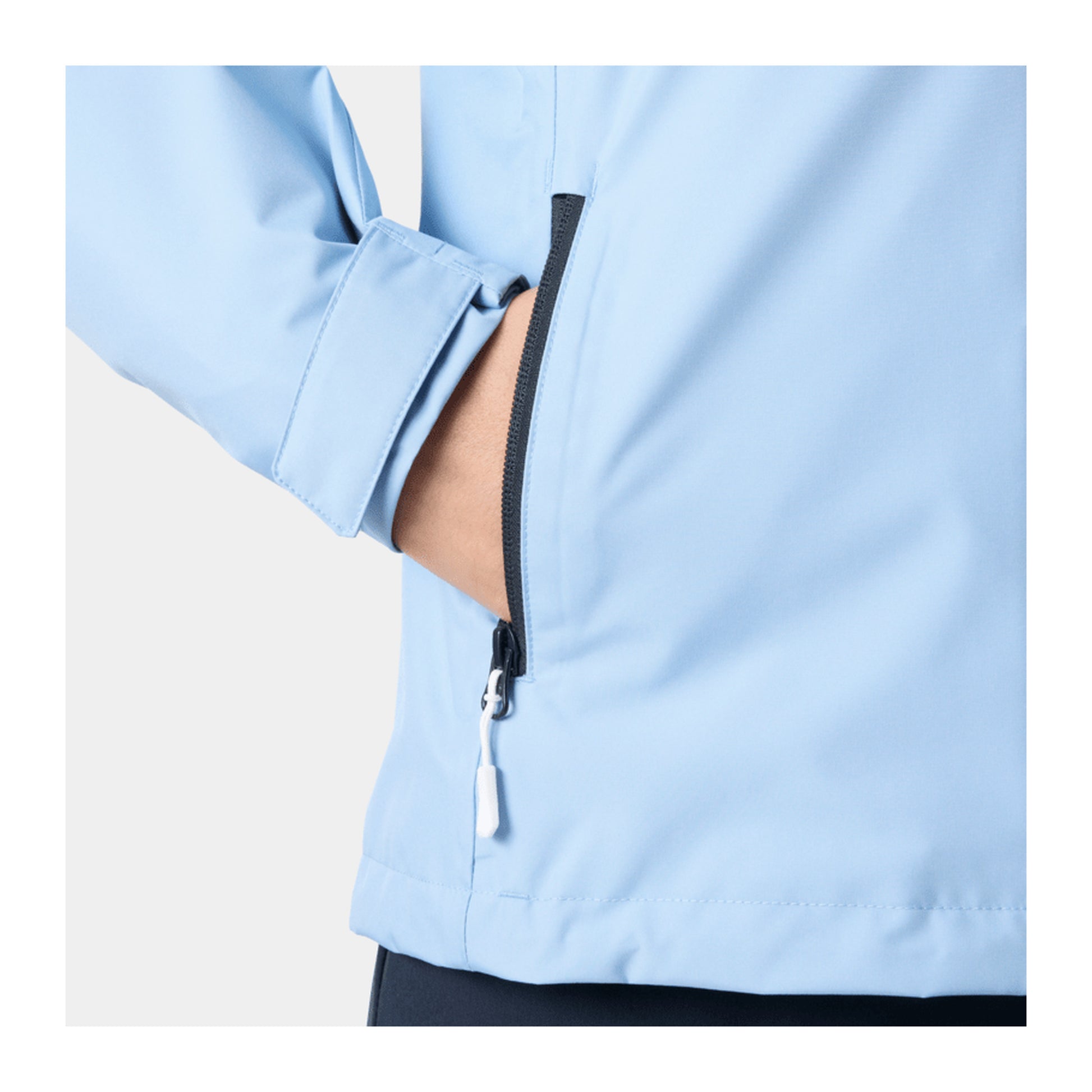 HH Women's W Crew Hooded Jacket 2.0 – Bright Blue – detail